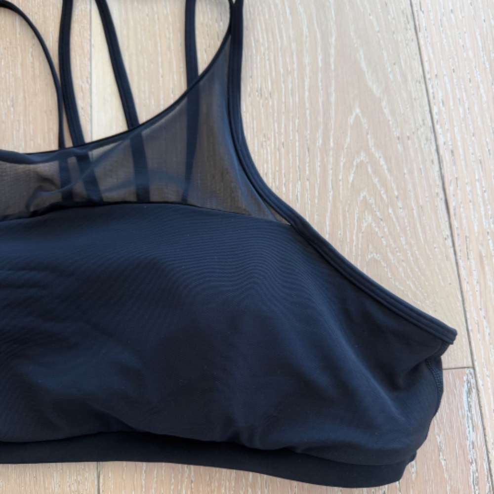 Lululemon Black Mesh High Neck Sports Bra – Size 12 - Picture 3 of 9